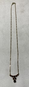 14 KT Gold Necklace with Garnets