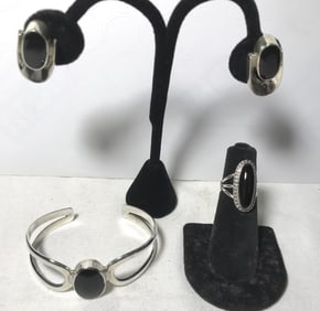 Sterling with Black Onyx Jewelry Set - 50grams