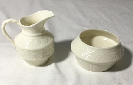 BELLEEK Creamer & Sugar Bowl Set