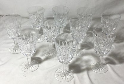 Waterford Crystal Wine Glasses (10)