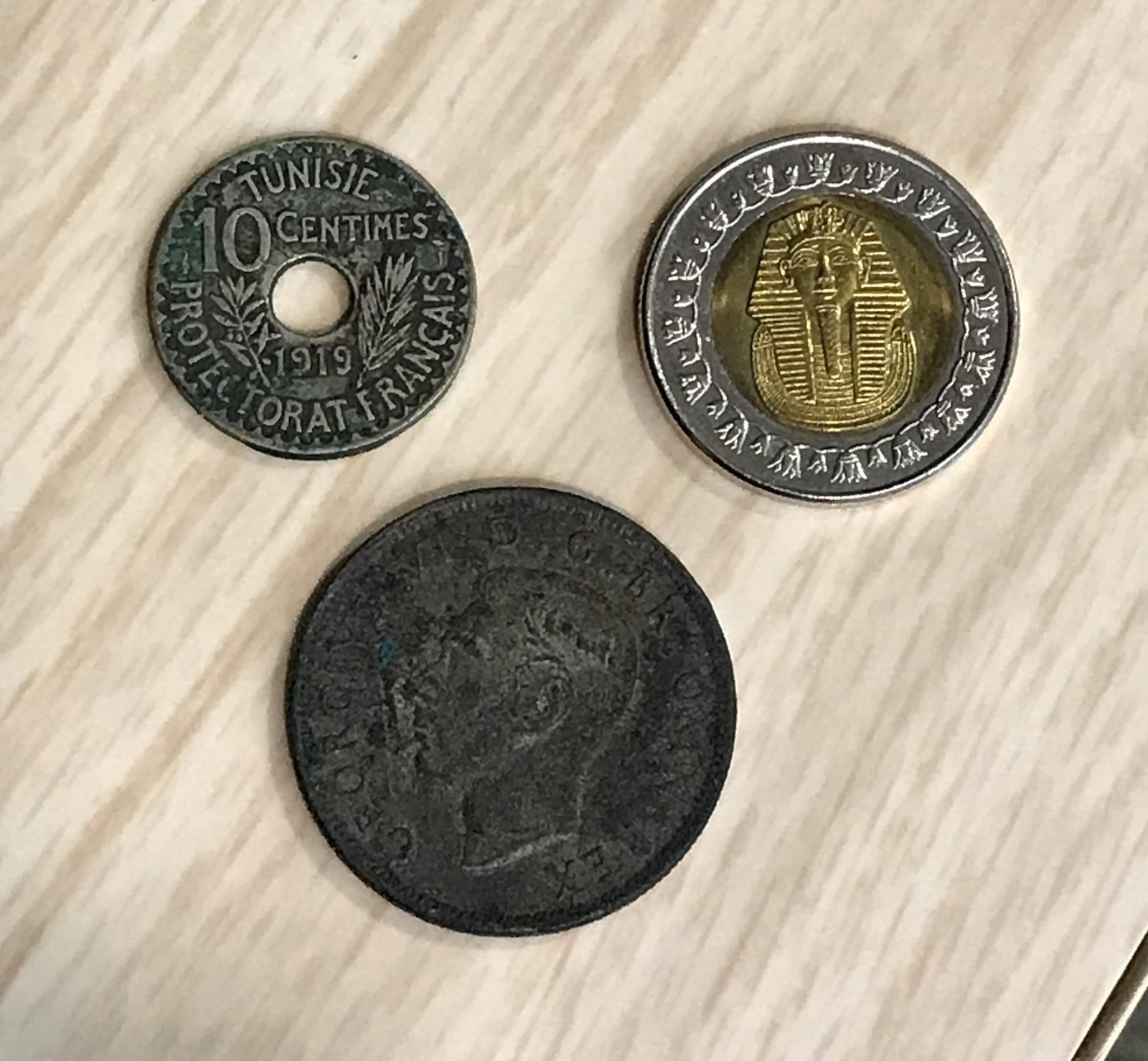 1942 Two Schilling, Egyptian 1 Pound & 10 Centimes (1 of 2)