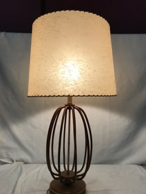 Mid Century Modern Rustic Table Lamp -Works!