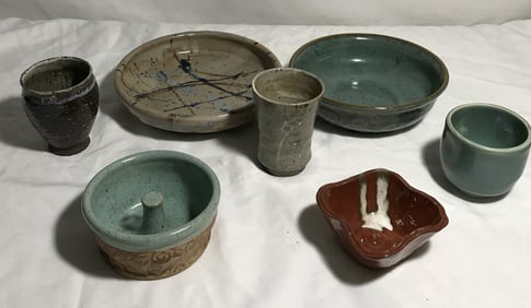 Stoneware Pottery Collection - 7 pieces