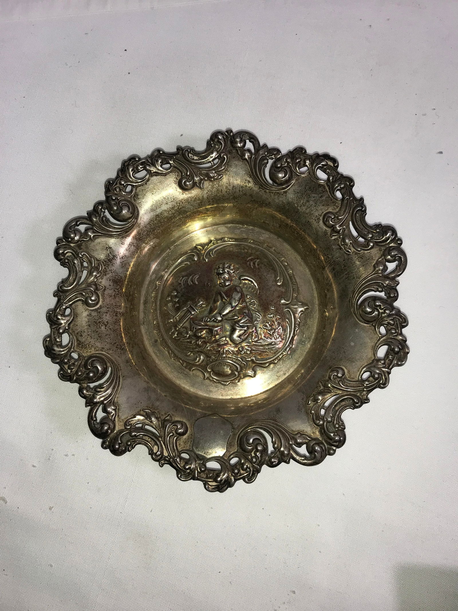 Sterling Cherub Motif Plaque (1 of 6)