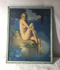Vintage Pin-Up Framed Under Glass