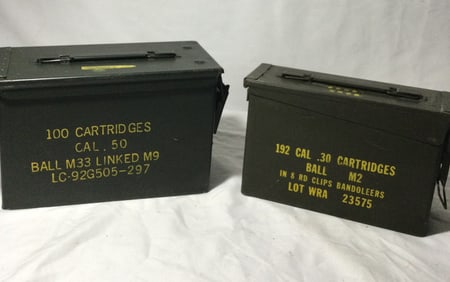 Military 50 and 30 caliber Ammunition Containers