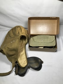 Early USAF Flying Goggles & Helmet
