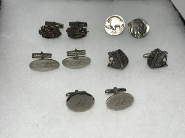Sterling Cuff Links & Buffalo Nickel Cuff Links