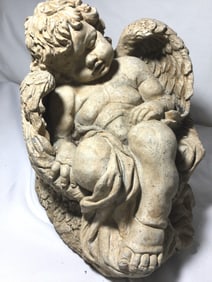 Cast Stone Garden Sleeping Angel Statue