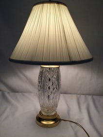Waterford Hurricane Lamp with Brass Base