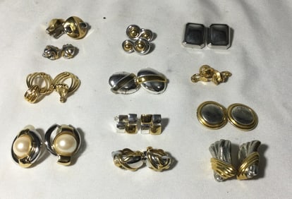 Lot of 12 pair of clip earrings