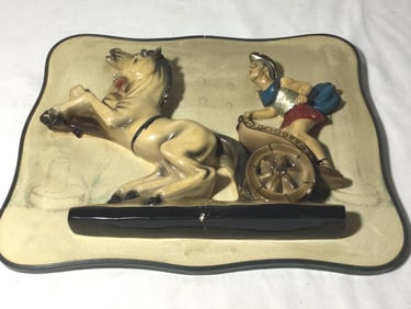 Vintage Italian Plaque w/ Roman Chariot
