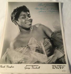 Sarah Vaughan Autographed Picture 8 x 10
