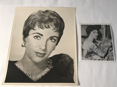 Elizabeth Taylor Autographed Pictures (2)