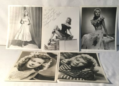 Vera Ellen Autographed Pictures (5) 8x10's
