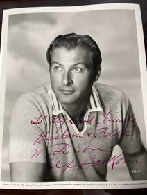 Lex Barker Autographed Picture 8 x 10