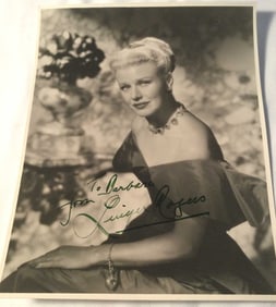 Ginger Rogers Autographed 7 1/2 x 9 1/2 Photo