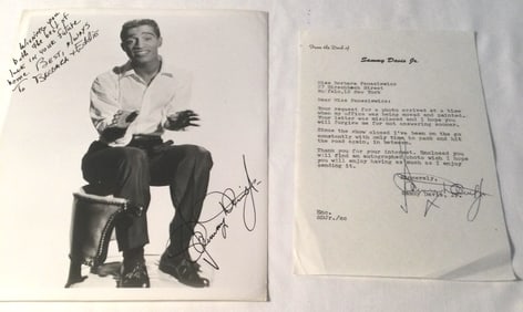 Sammy Davis Jr Autographed Picture & Personal Note