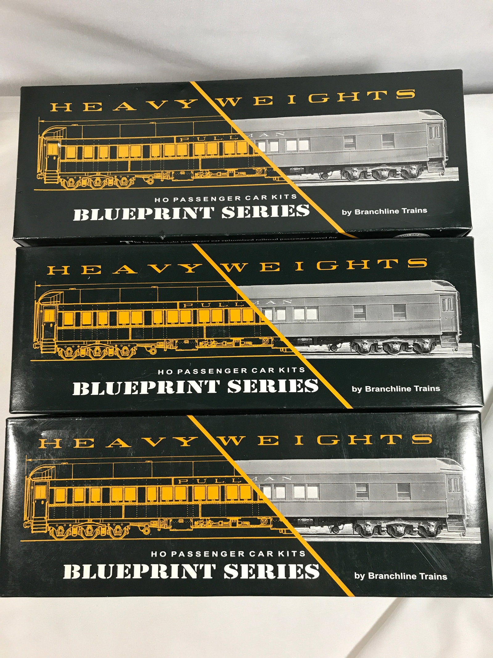 HO Branchline Heavyweights Blueprint Passenger: Train Cars (3), Williamsburg, Yorktown & Valley Forge, All in original boxes, 8-1-2 Pullman Sleeper Chesapeake and Ohio