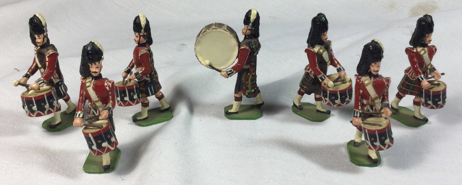 DUCAL Lead Toy Soldiers: 7 man marching band drummers