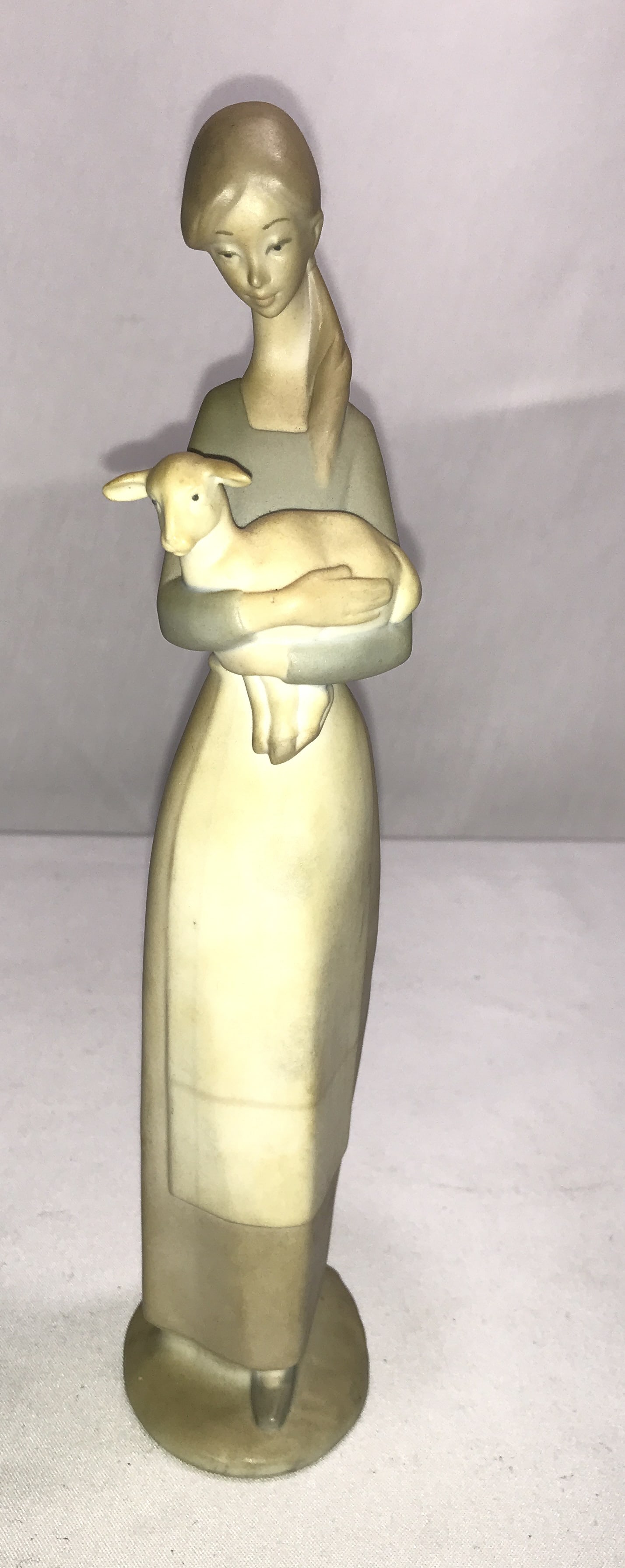 Lladro Statue - Woman Holding Lamb (1 of 5)