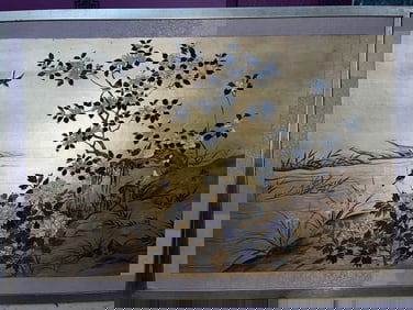 Oriental Painting on Board - Signed