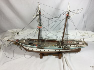 Wooden Model Ship USS Boxer - Large Model