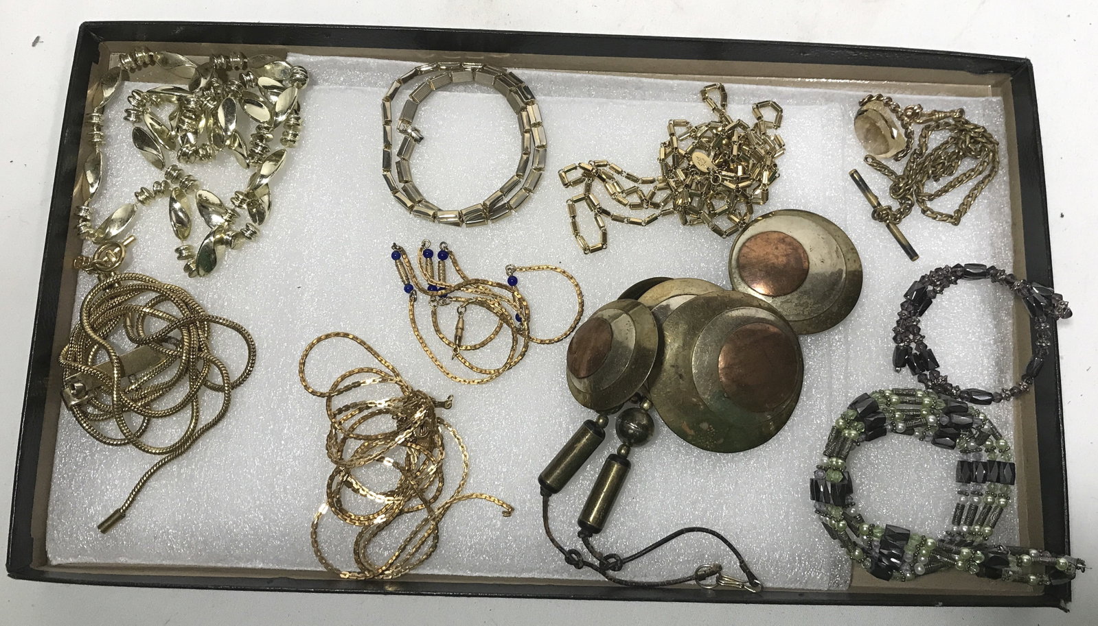 Costume Jewelry: Two bracelets, eight necklaces