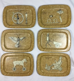 Vintage Tip Trays w/ Key Inventions Illistrated
