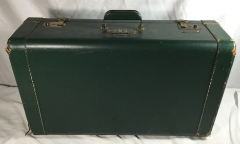 Midcentury Vintage Green Suitcase