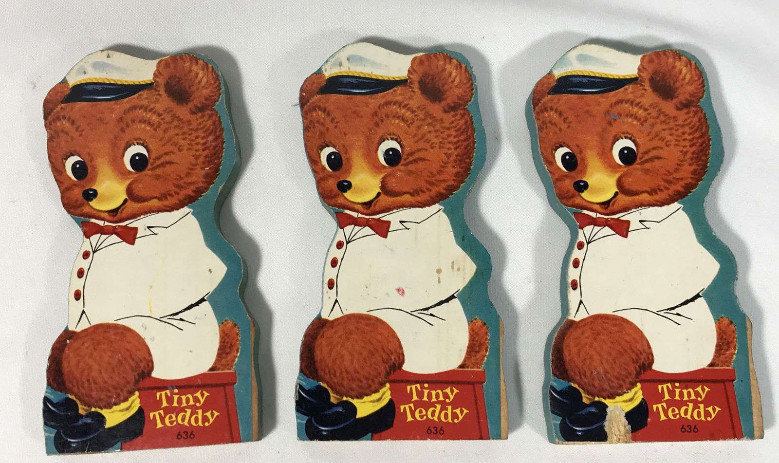 Fisher Price Tiny Teddy Litho on Wood Pieces (1 of 2)