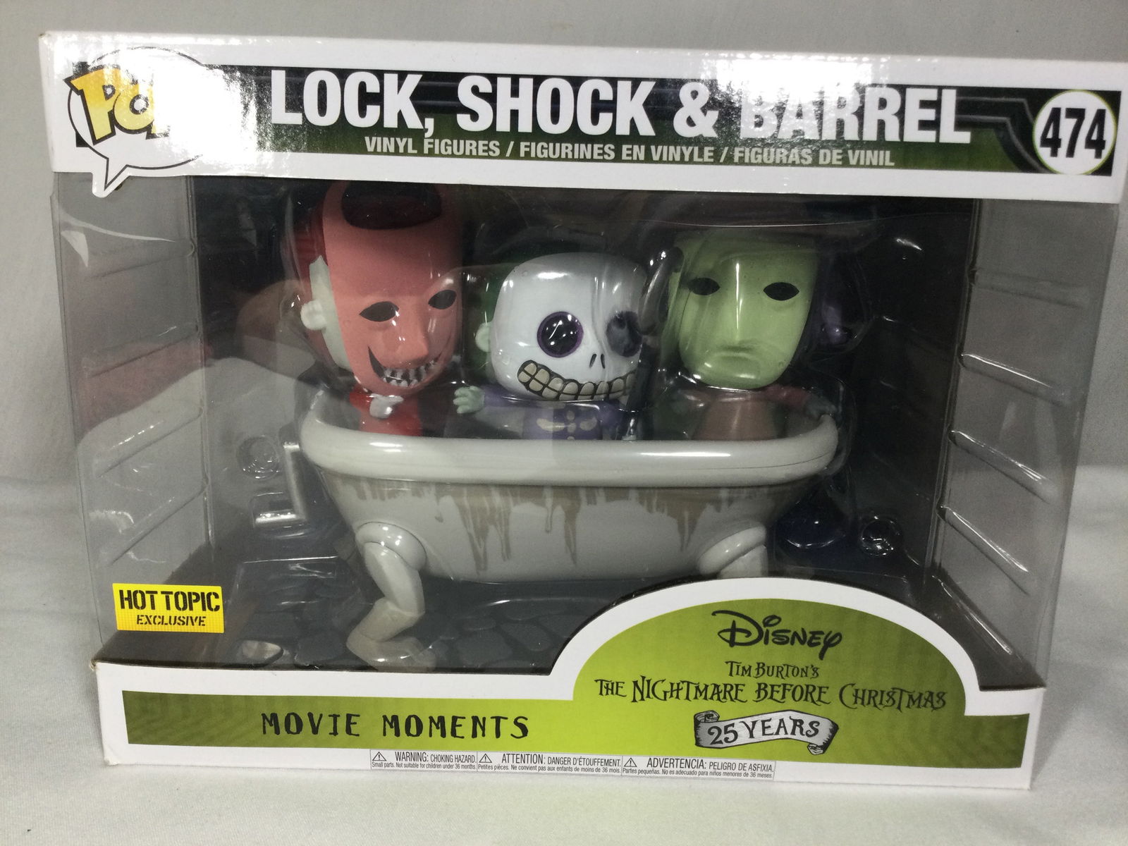 Funko Pop, Lock, Shock & Barrel #474: From Tim Burtons the nightmare before Christmas, Hot topic exclusive, new in the box