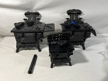 Vintage Mini Queen Cast Iron Stoves w/ parts