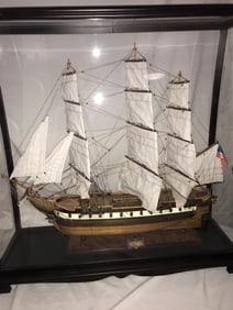 USS Constellation 1737 Model Ship in Case