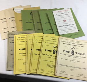 Southwestern Ontario Operating Railroad Timetables
