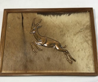 Raised Brass Springbok Antelope Hide