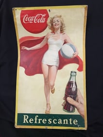 Early Coca-Cola Advertising Poster on Cardboard