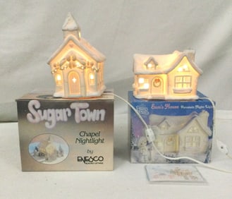 Precious Moments Porcelain Night Light Buildings