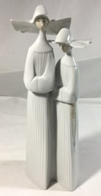 Lladro Two Nuns Porcelain Figurine