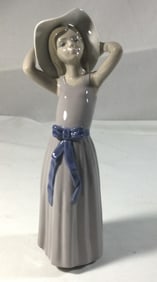 LLADRO Coy Girl with Straw Hat