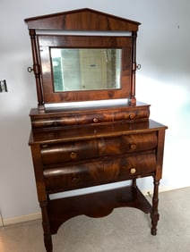 Mahogany Dresser with Swinging Mirror