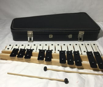 Vintage Xylophone with Black Carry Case