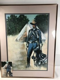 Signed Oil on Board Buffalo Soldier