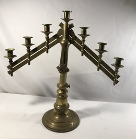 Vintage Brass Candelabra, holds 7 tapered candles