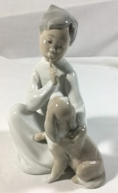 LLADRO Porcelain Figurine Titled Boy with Dog