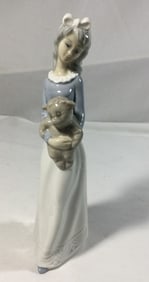 TENGRA Figurine of Girl w/ Teddy Bear