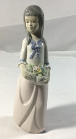 TORRALBA Porcelain Figurine Girl w/ Flowers