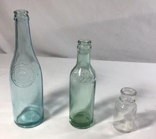 Collector Bottles (3) : Blue, Green & White