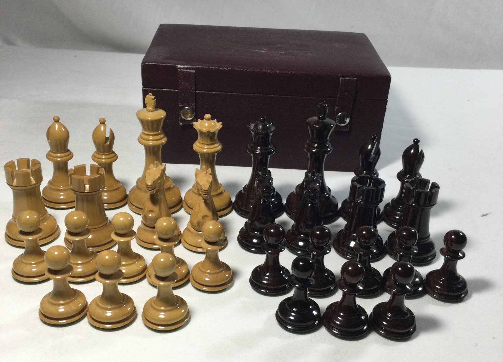 Rosewood Lacquered Chess Set Pieces (1 of 7)