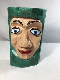 Handcarved Wood Decorative Face